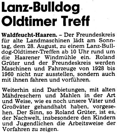 1983: Lanz-Bulldog Oldtimer Treff