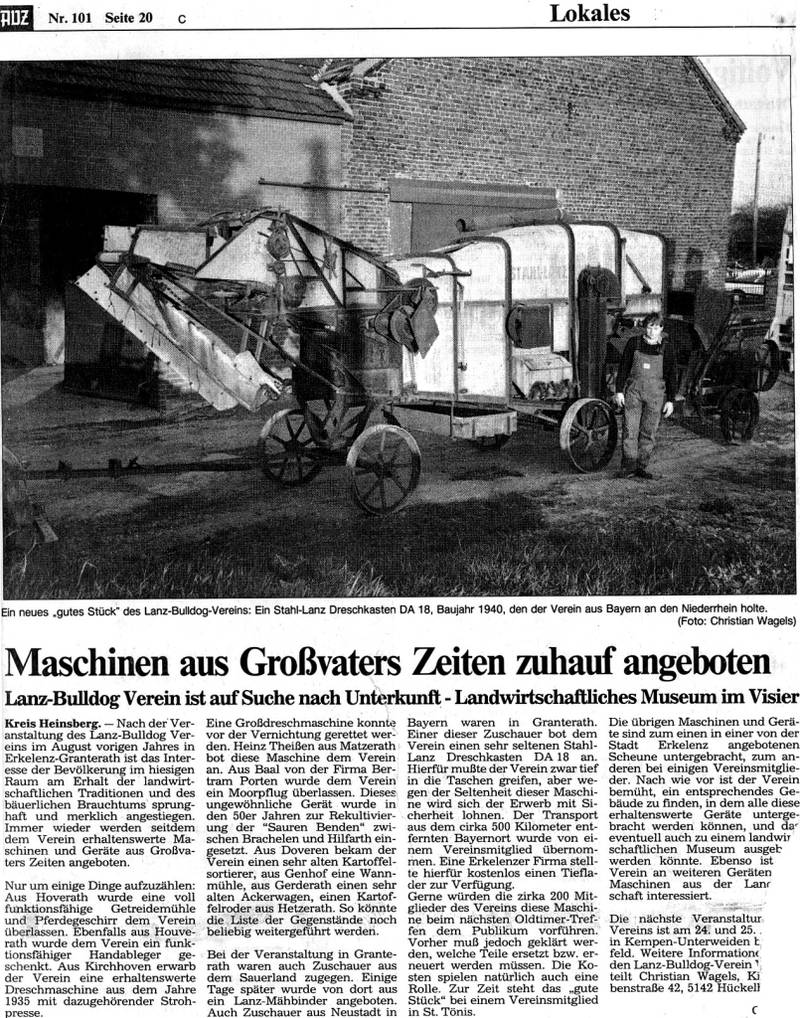 1990: Maschinen aus Großvaters Zeiten zuhauf angeboten"